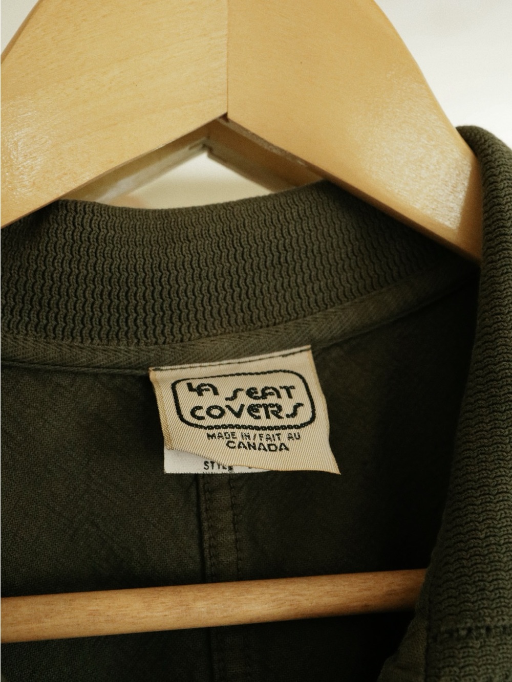 Vintage 100% Cotton Olive Short Sleeve Collared Top - Picture 4 of 8
